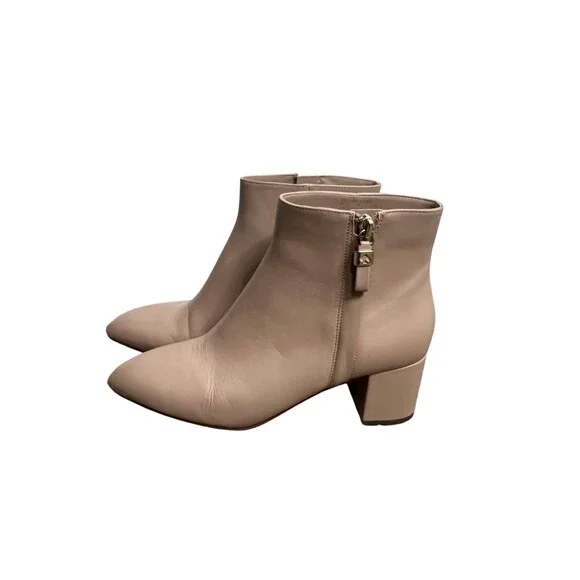 Kate Spade New York Alessia Leather Side Zip Ankle Bootie Size 8.5 Nude Beige - Picture 9 of 14